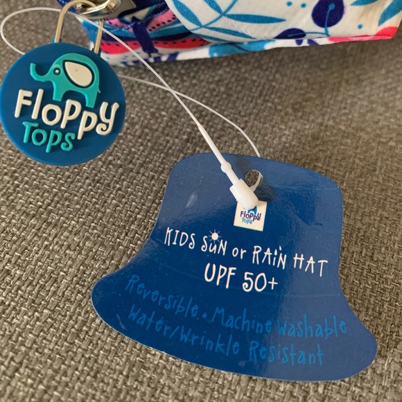 *FINAL* Floppy Tops Baby/Toddler Reversible Sun and Rain Hat with Pouch - NWT! - Picture 2 of 6